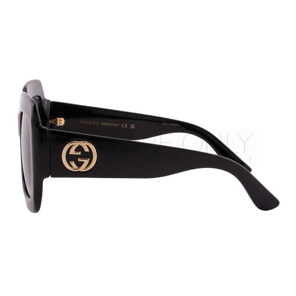 New Gucci Women Sunglasses Black Oversized Square GG0053SN-001 Gray Gradient - Picture 7 of 12